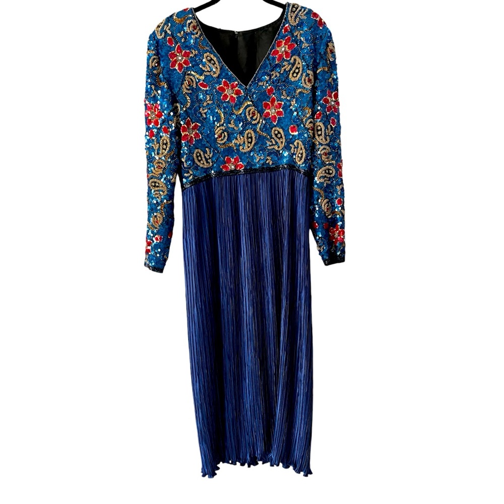 Rare Vintage Blue Sequin George F. Couture